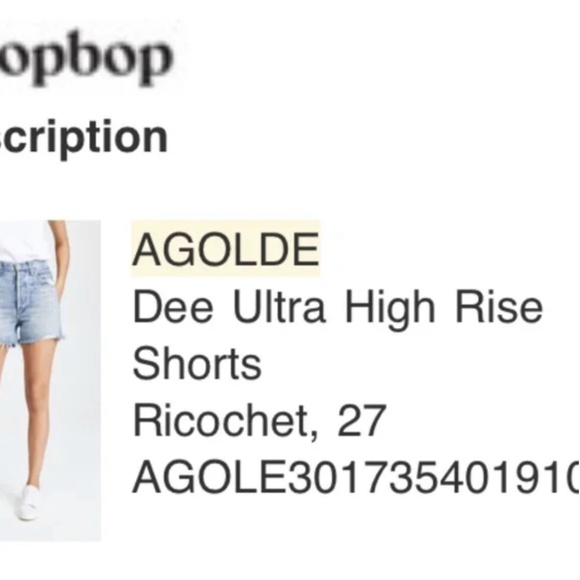 AGOLDE Dee Ultra High Rise Shorts Size 27 - Picture 9 of 9